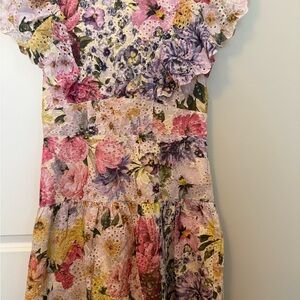Express Floral Casual Dress with Pink and Yellow